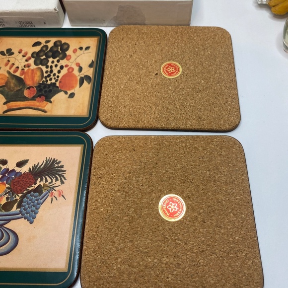 Vintage Pimpernel De Luxe Coasters - 6 Piece - Theorems Basket Of Fruit - Picture 6 of 8